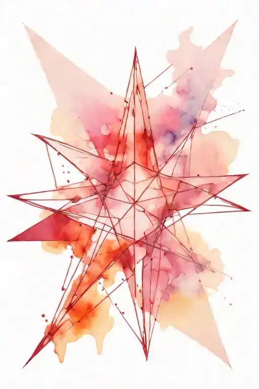 Four Pointed Star In A Red Web