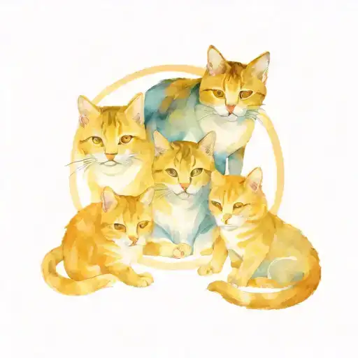 Five Cats In A Circle