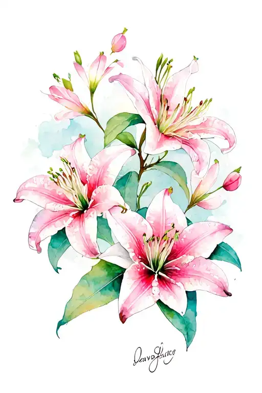 Spider Lilies And Cherry Blossoms Around A French