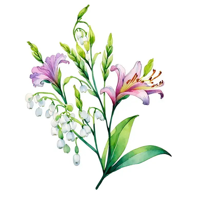 Gladiolus And Lily Of The Valley