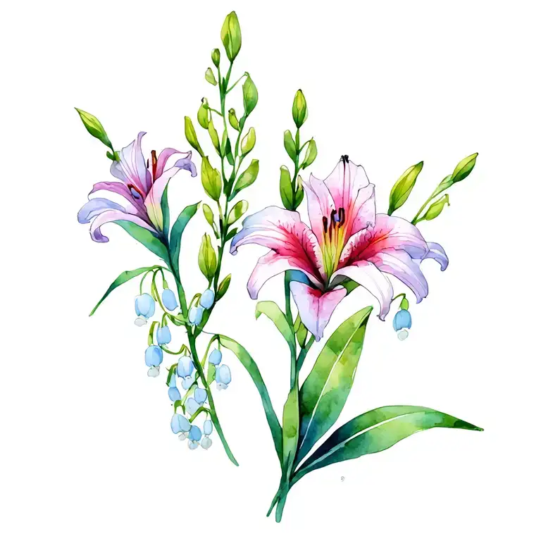 Gladiolus And Lily Of The Valley