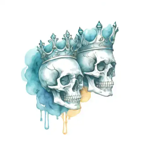 Couples Skull With Crowns