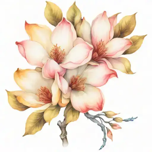 Magnolia And Dagger Intertwined