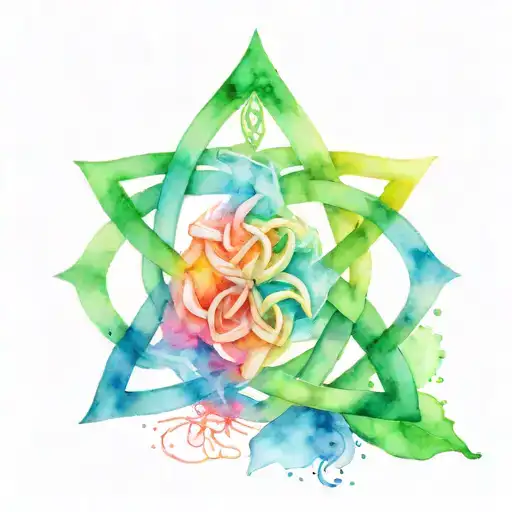 Celtic Knot With Blues And Greens