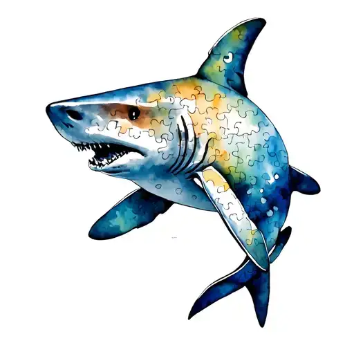 Shark Made Of Puzzle Pieces