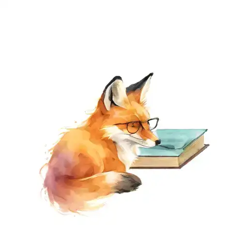 A Fox Wearing Glasses And Surrounded By Floating Books