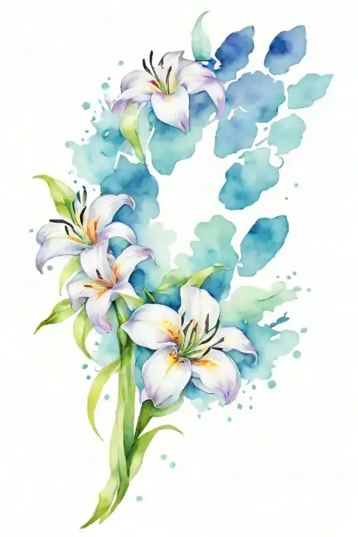 Paw Print With Lily Flower Bouquet