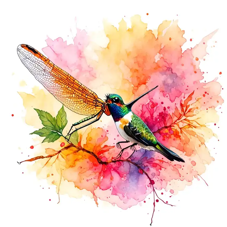 Dragonfly And Hummingbird