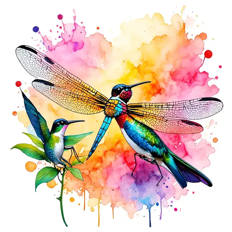 Dragonfly And Hummingbird