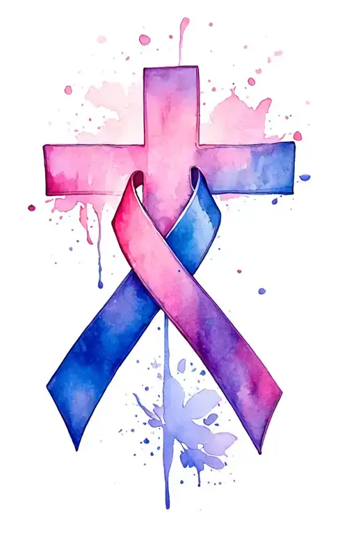 Cross And Cancer Ribbon