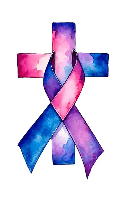 Cross And Cancer Ribbon