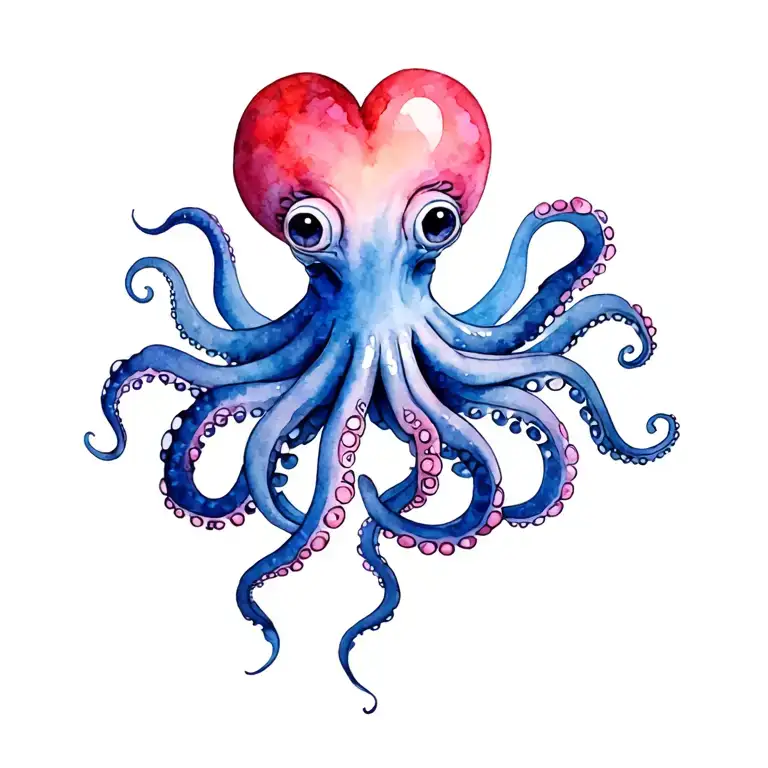 Octopus Holding Heart