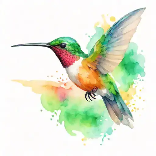 Humming Bird Flying In The Sky Symbolizing