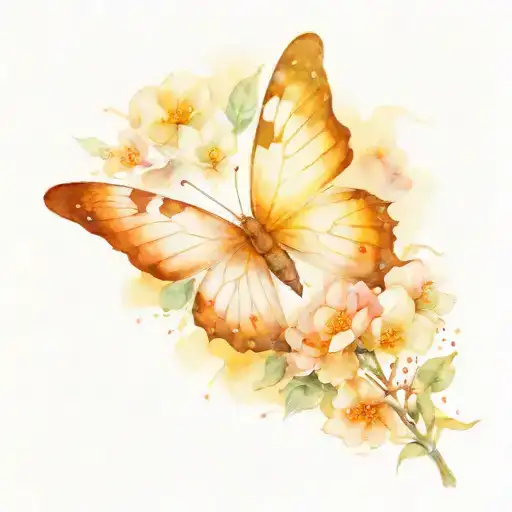 Butterfly With One Wing Flowers Blooming