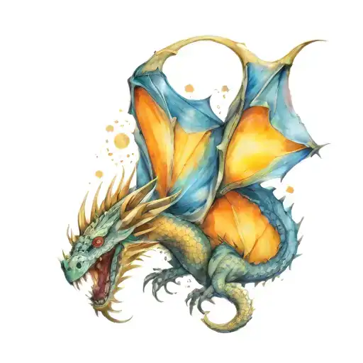 A Game Of Thrones Inspired Dragon Tattoo With Intricate Armor And Weaponry