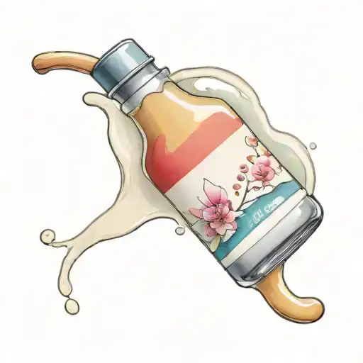 Cartoon Soysauce Bottle Pouring Over Mochi