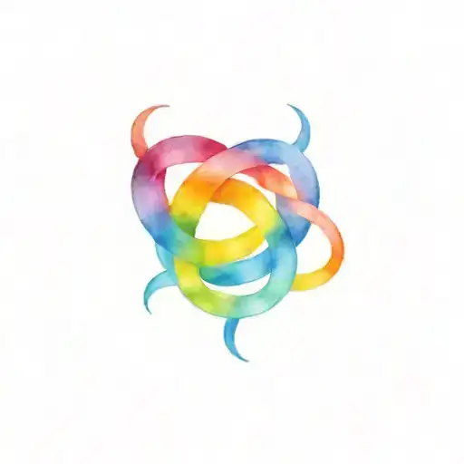 A Rainbow Knotted Triskelion Circled By Strength And Resilience