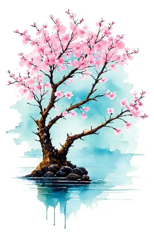 Cherry Blossom Tree Water