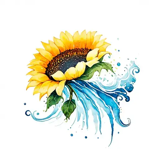 Sunflower Blue Ocean Wave