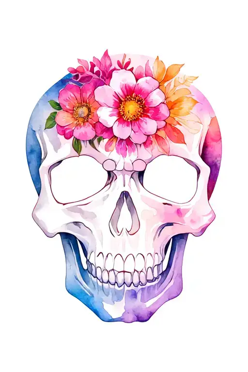 Skull And Flowers