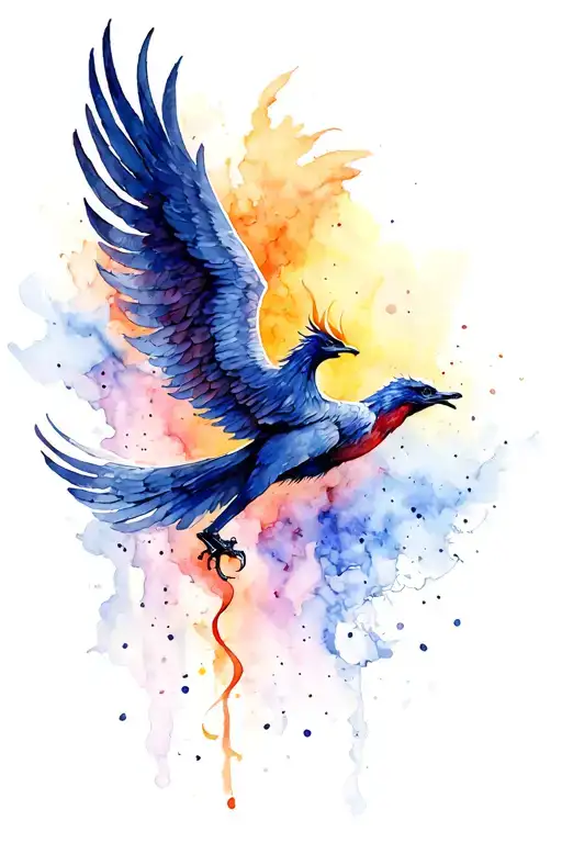 Phoenix Flying Upwards With Wings Spread Wide