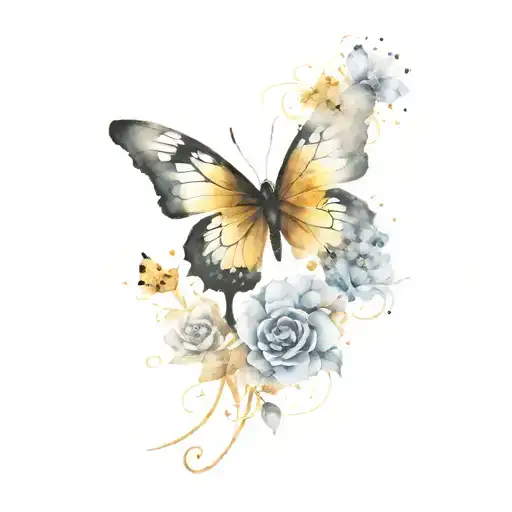 Black And Gold Butterfly