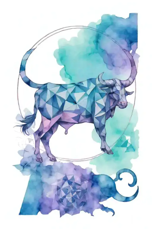 Geometric Taurus Zodiac Symbol