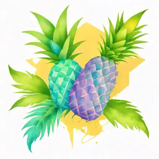Pineapple With Geometric Design