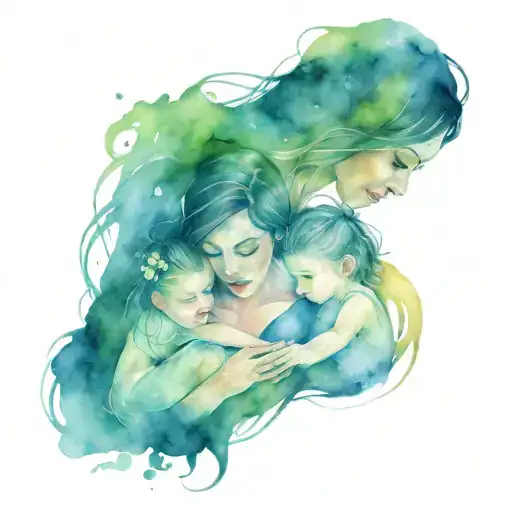 A Mother With Two Daugthers Like An Animal