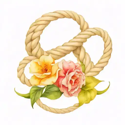 Nautical Rope Infinity Symbol With Birth Flowers Of November July January April