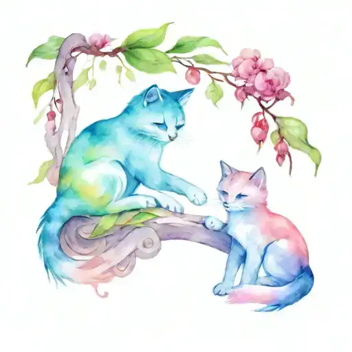 Cherry And The Cat Playing