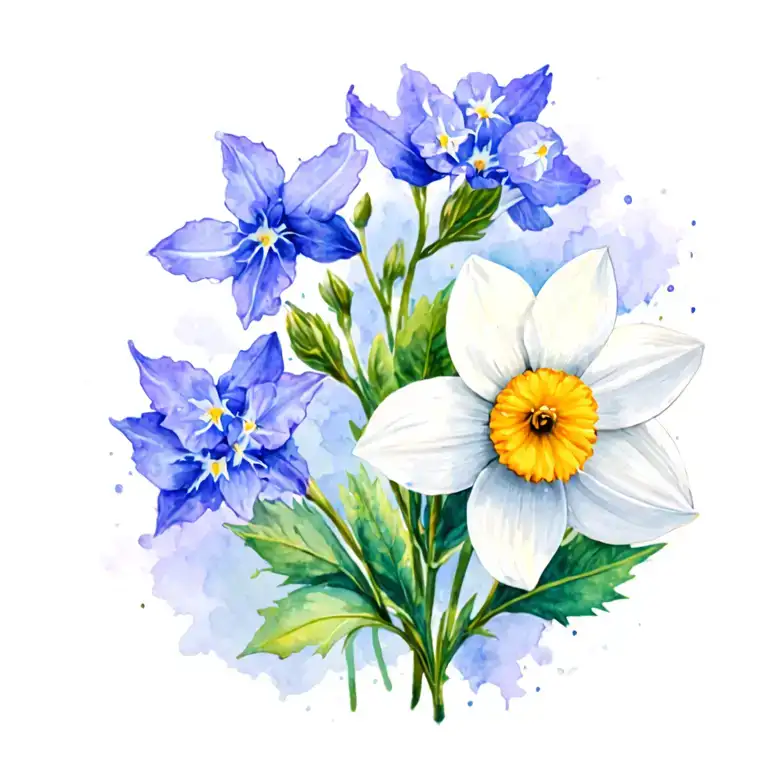 Daffodil Larkspur Holly Daisy Flower