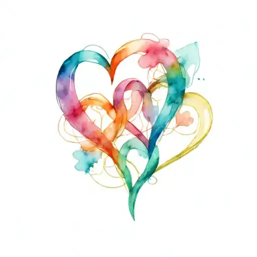 3 Single Line Interlinking Hearts Card