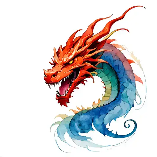 Zay'mir With A Red Dragon Going Around The Forarm Half Sleeve