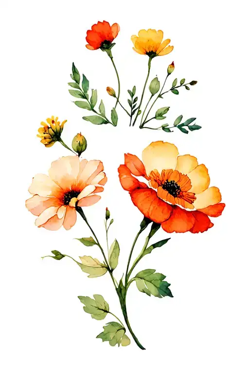 1878 With 4 Different Flowers