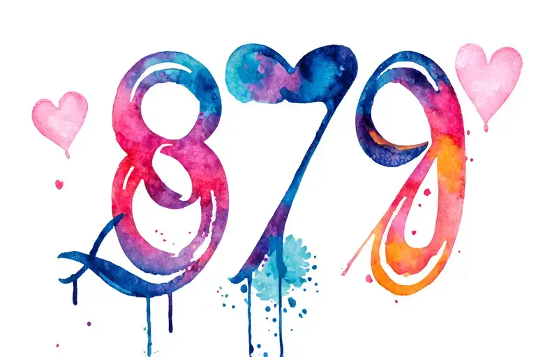 Number 879 And The Word Love With A Heart