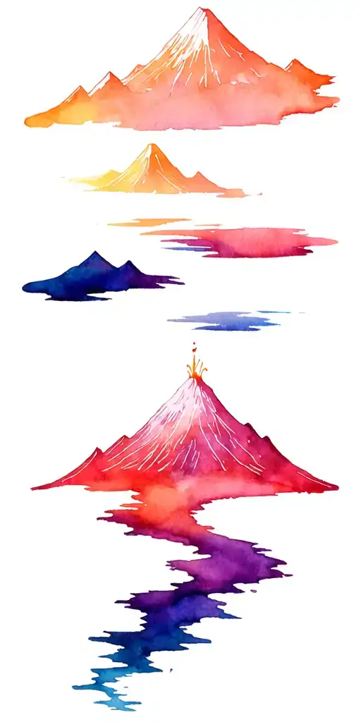 Volcano Forrest And Mountains