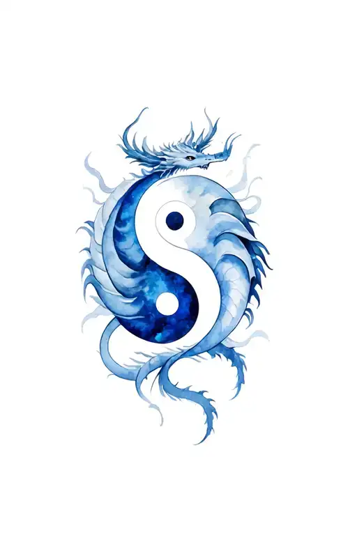 Yin Yang Symbol Surrounded Dragon Emerging Wrapped Around Forearm