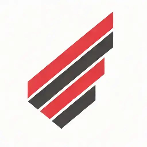 A Red And Black Striped Logo With Colors That Goes Beyond Borders
