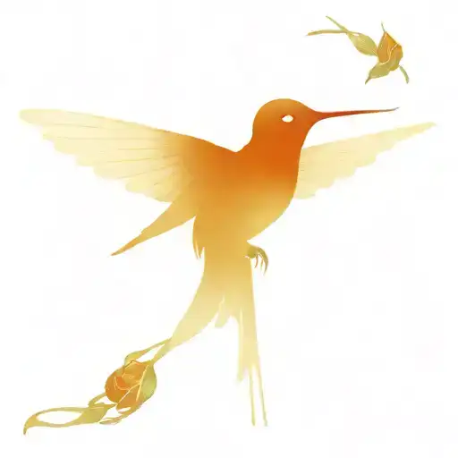 Humming Bird Black Red Roses With Musical Banner Wrapped Around