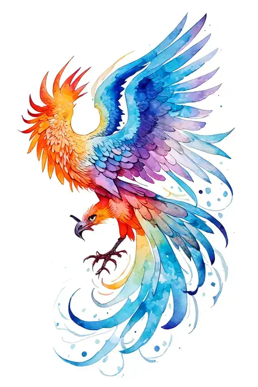 Phoenix With Angel Wings Spread Wide