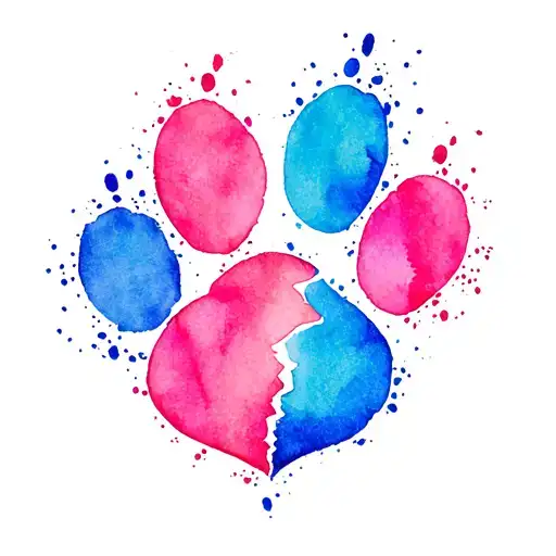 Cross Pawprint Broken Heart