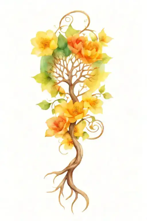 Bowen Knot Intertwined With Tree Of Life