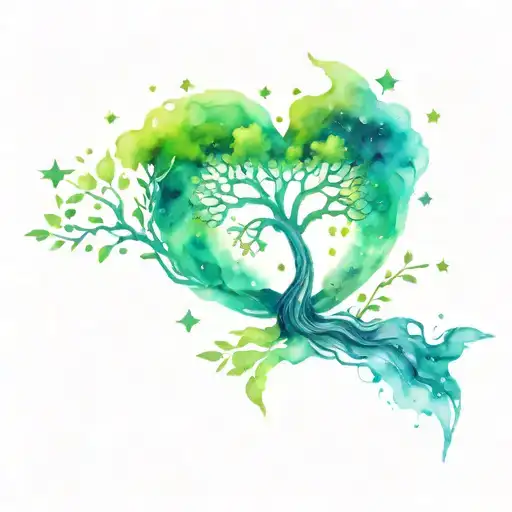 Tree Of Life Intertwined With Eternal Love Symbol With Stars