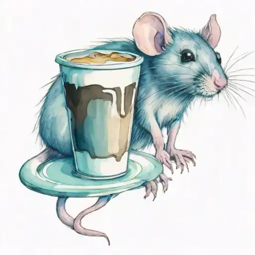 Rat With A Glass Of Coffee To Go