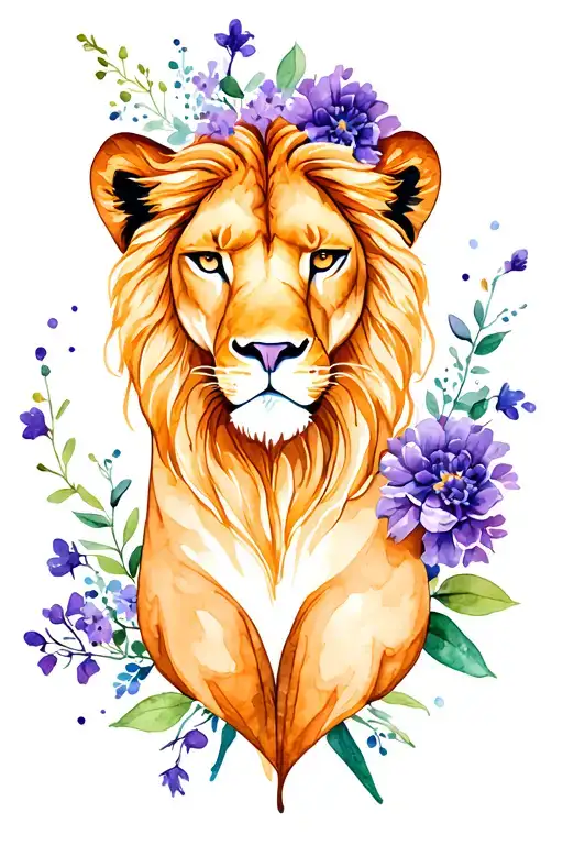 Violet Bouquet With Leo Zodiac Sign