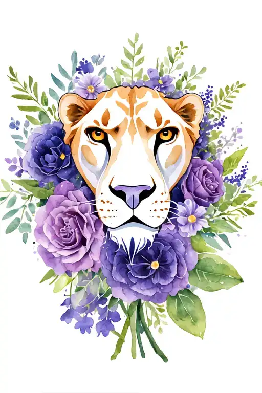 Violet Bouquet With Leo Zodiac Sign