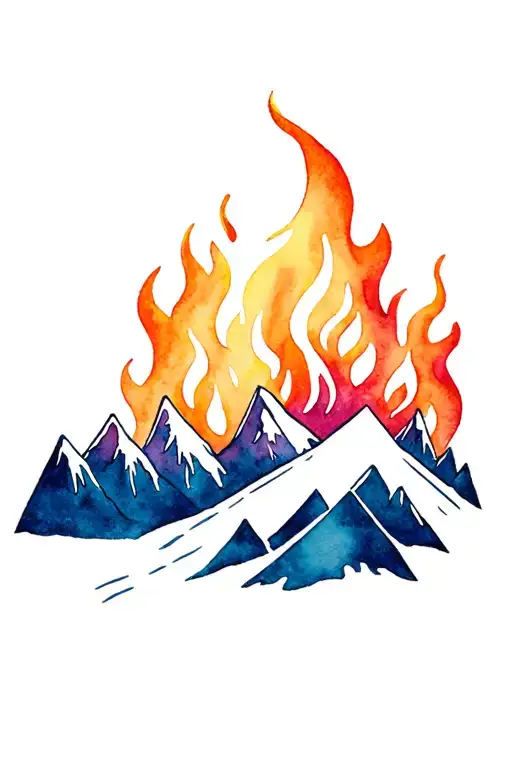 Camping Mountains Fire