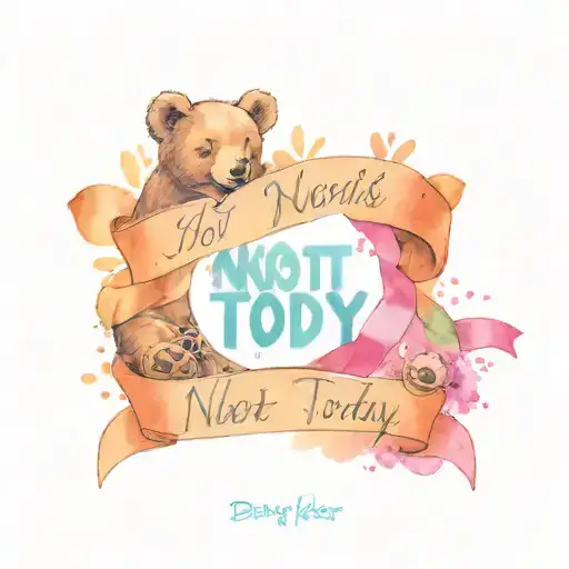 Words Not Today With A Cancer Ribbon And Brother Bear