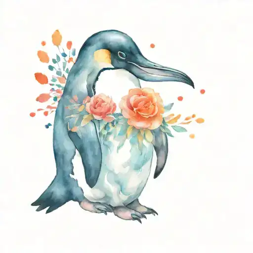 Penguin And Monkey Holding Hands